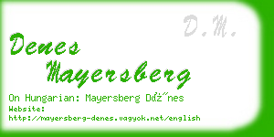 denes mayersberg business card